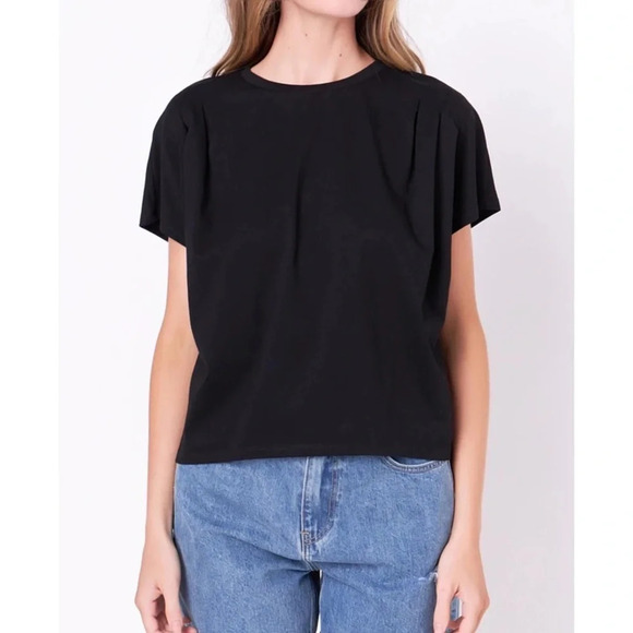 English Factory Pleat Sleeve Boxy Top - Picture 1 of 6